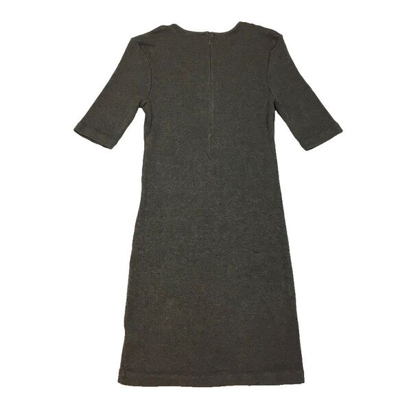 Philosophy Womens S Bodycon Mini Knit Dress Gray Rayon Half Sleeve Classic Party - Picture 5 of 12